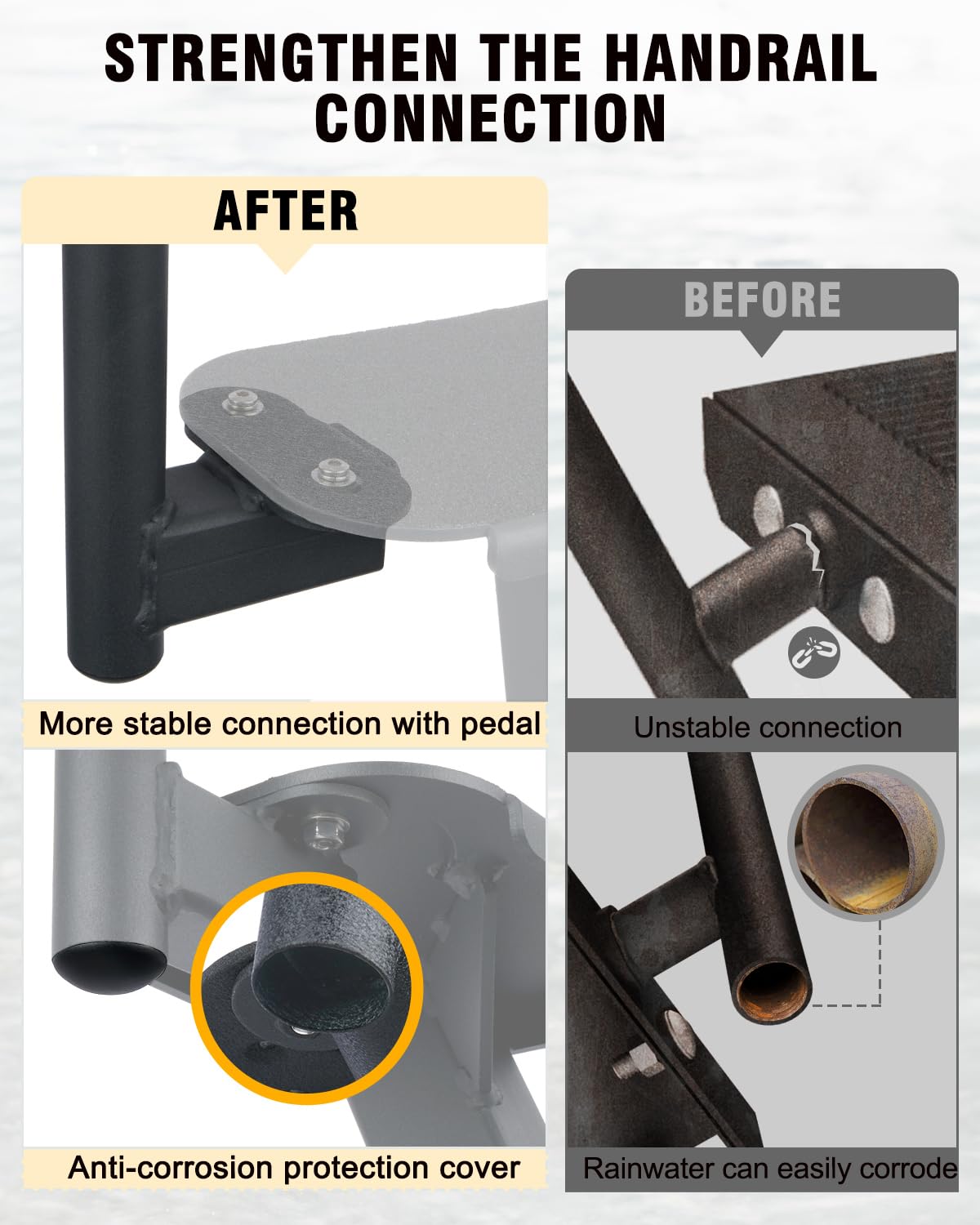 Aupar easy installation process for trailer tongue steps