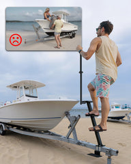 Aupar Boat Trailer Steps with safety grab handle for added stability when boarding.
