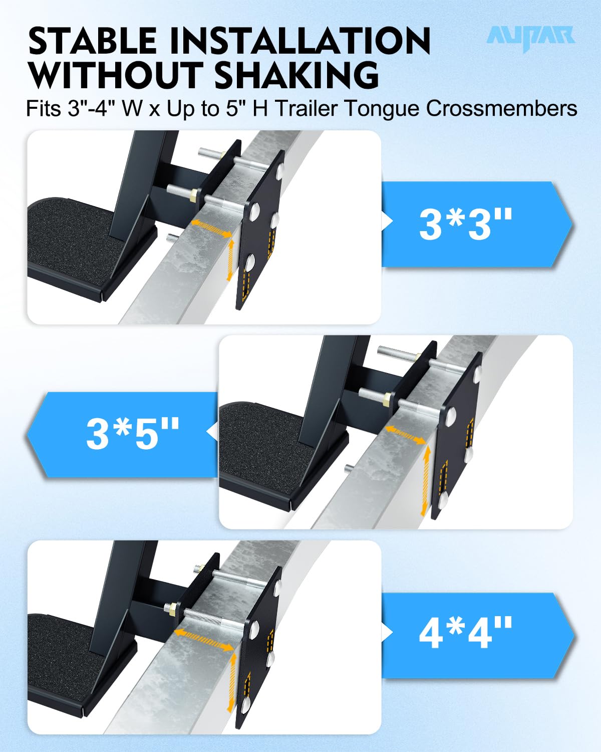 Aupar solid steel construction with black powder coat resists corrosion and wear