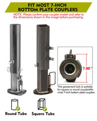 Aupar gooseneck lock packaging image shows easy setup