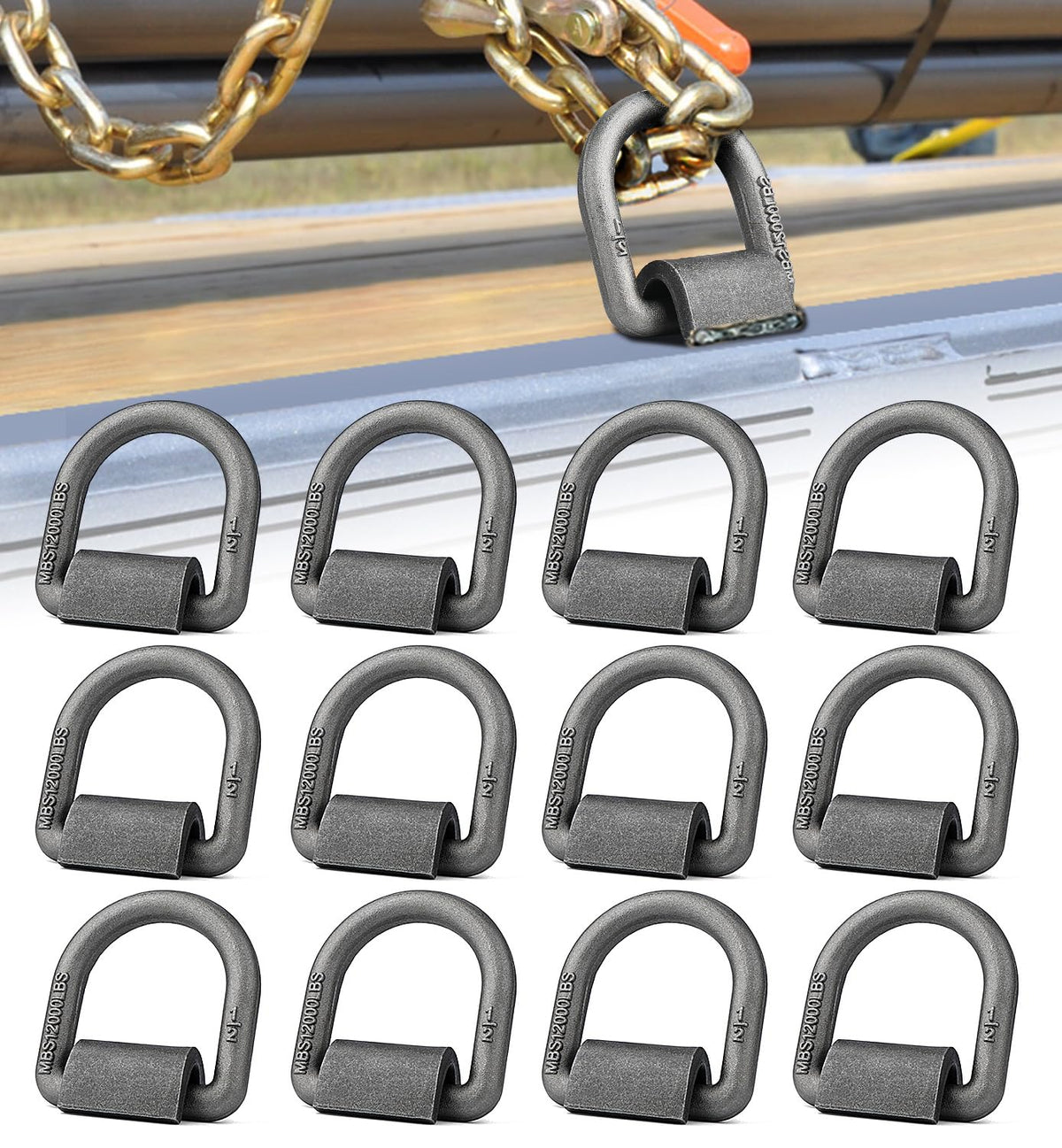 Aupar heavy-duty 1/2-inch weld-on D-ring provides a strong trailer anchor.