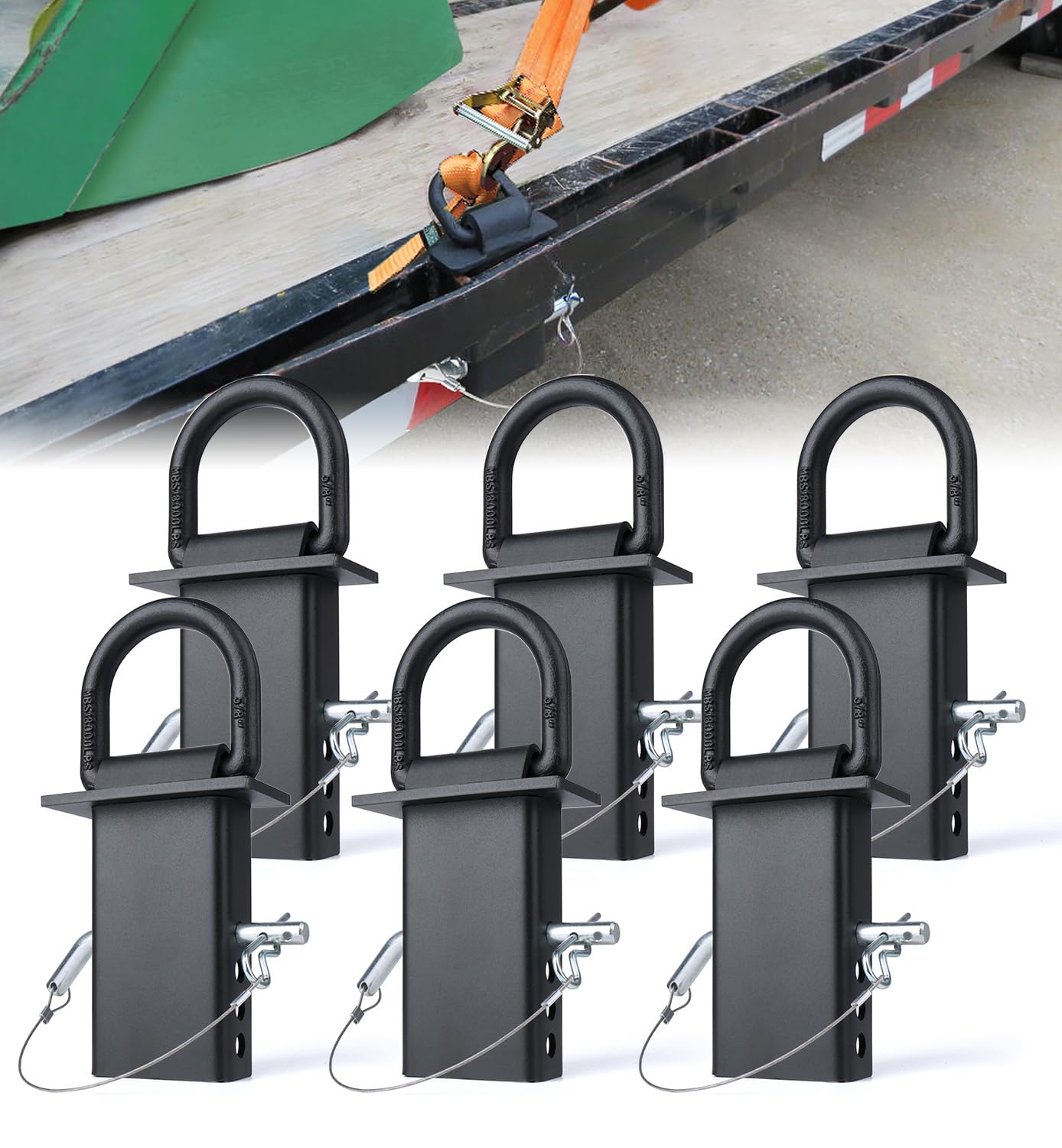 Aupar heavy-duty stake-pocket D-rings secure cargo on flatbeds.