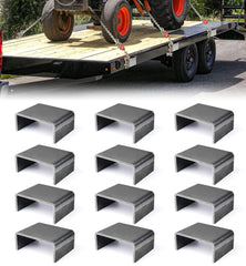Aupar heavy-duty steel weld-on stake pocket on trailer side showing rugged durability
