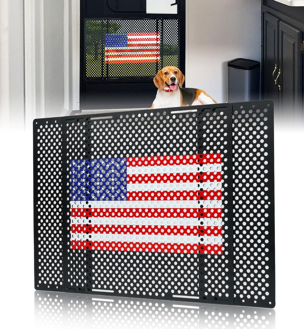 Aupar RV entry screen defender with adjustable fit for multiple door sizes