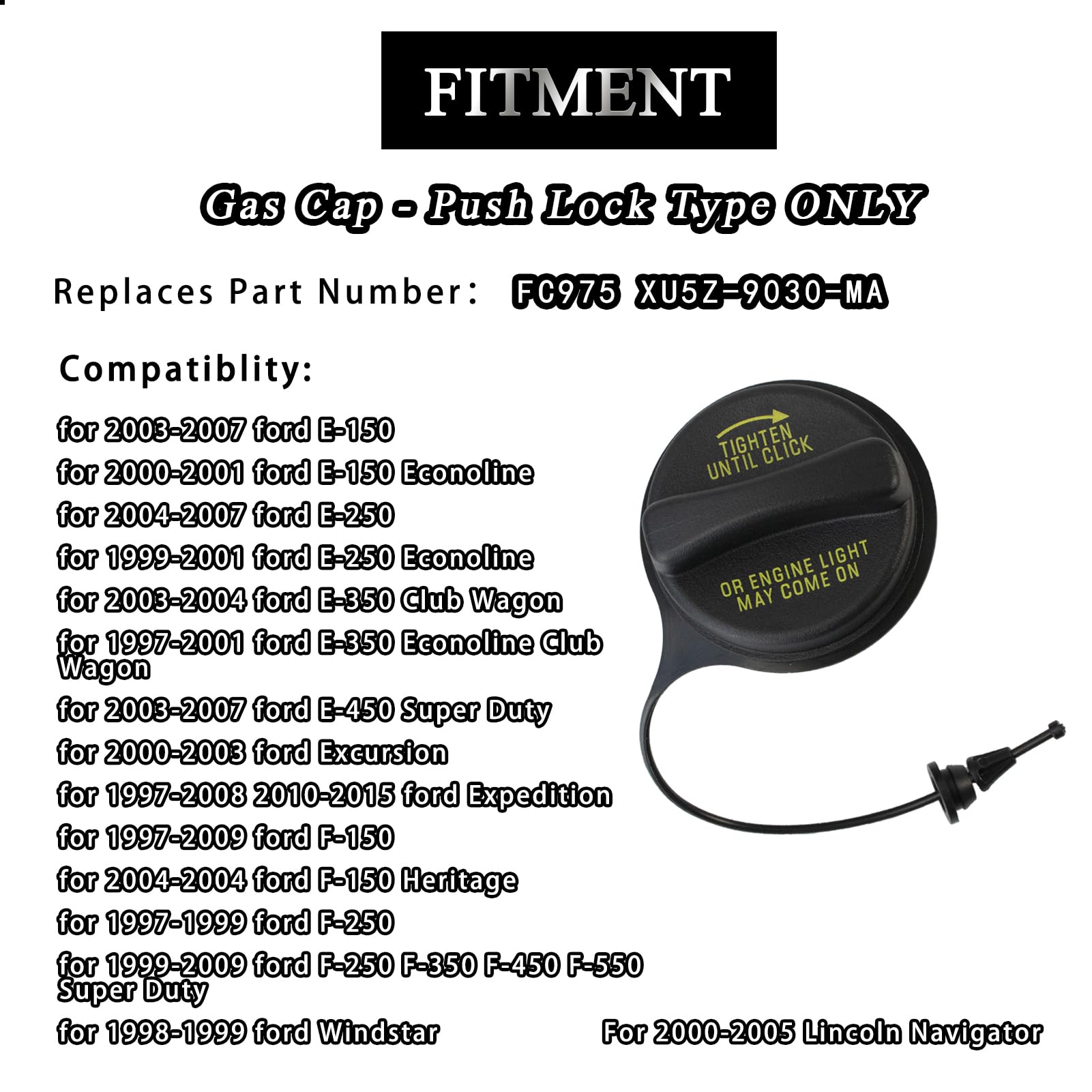 AUPARTIK FC975 fuel cap side view highlighting durable build and precise fit