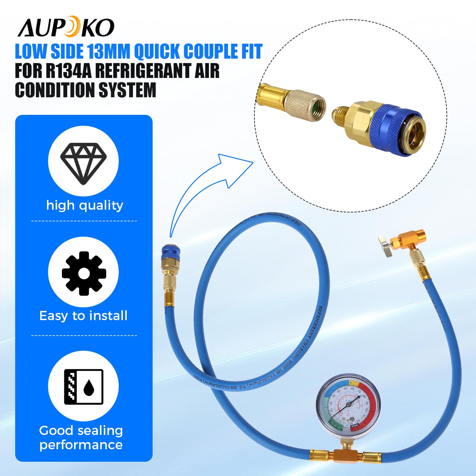 Aupoko 1/4 inch SAE port side compatible with common equipment
