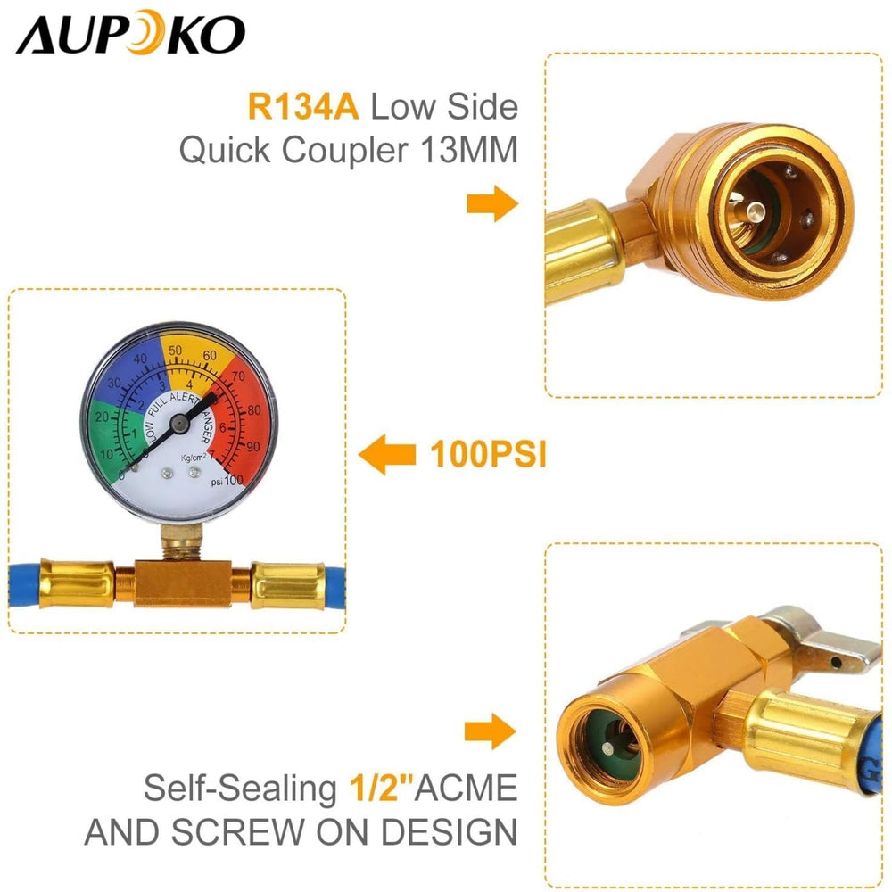 Aupoko 1/2 inch self-sealing can tap for easy refrigerant dispensing