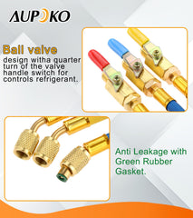 Aupoko 1/4 SAE hose ends are compatible with common refrigerant ports.