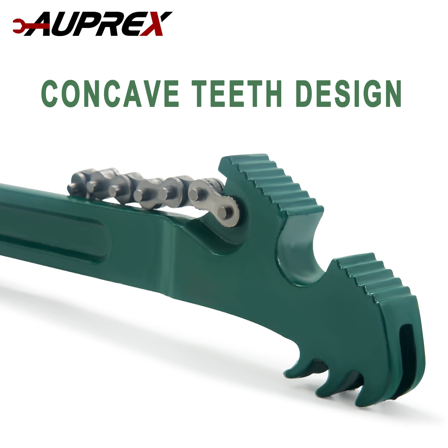 Three-joint head locks chain for quick setup and reliable turning.
