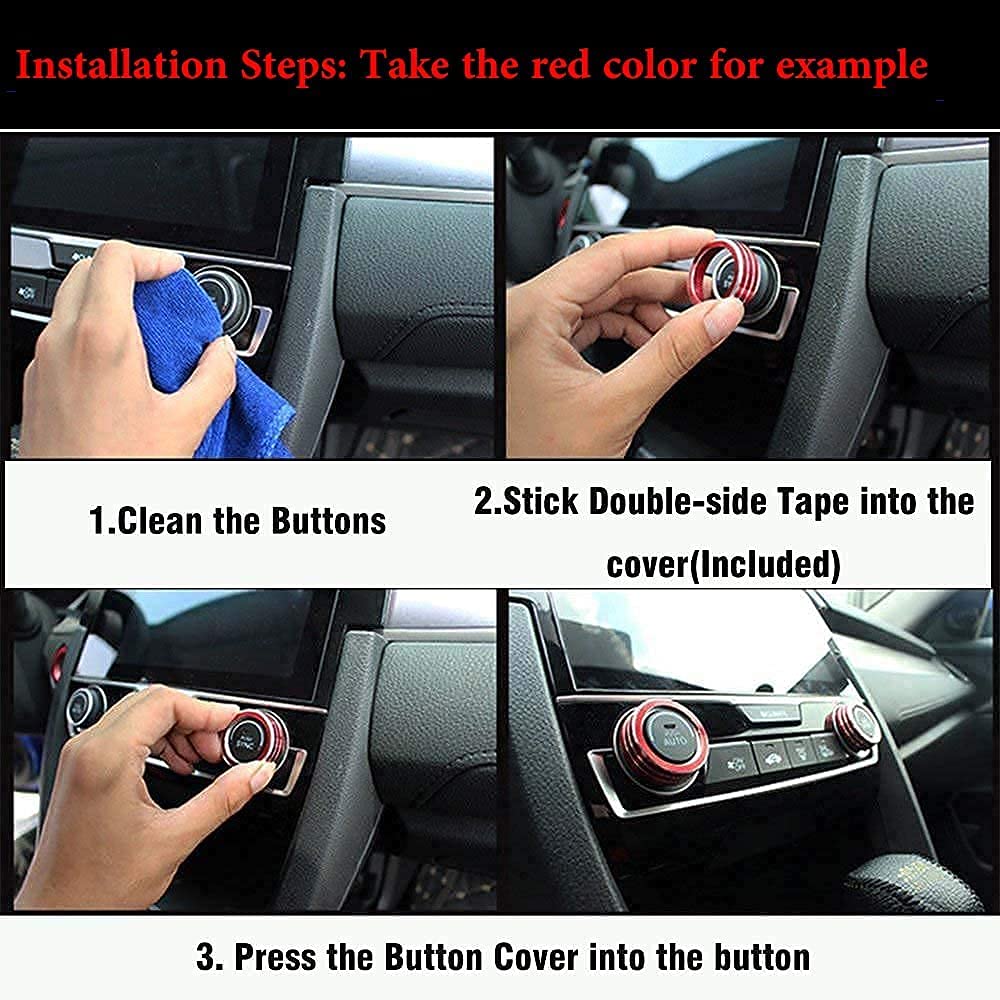 Auprite red double-sided tape installation guide ensures secure tool-free attachment