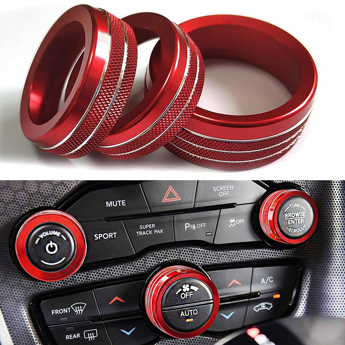 Auprite red knob cover for Challenger adds premium look and scratch protection