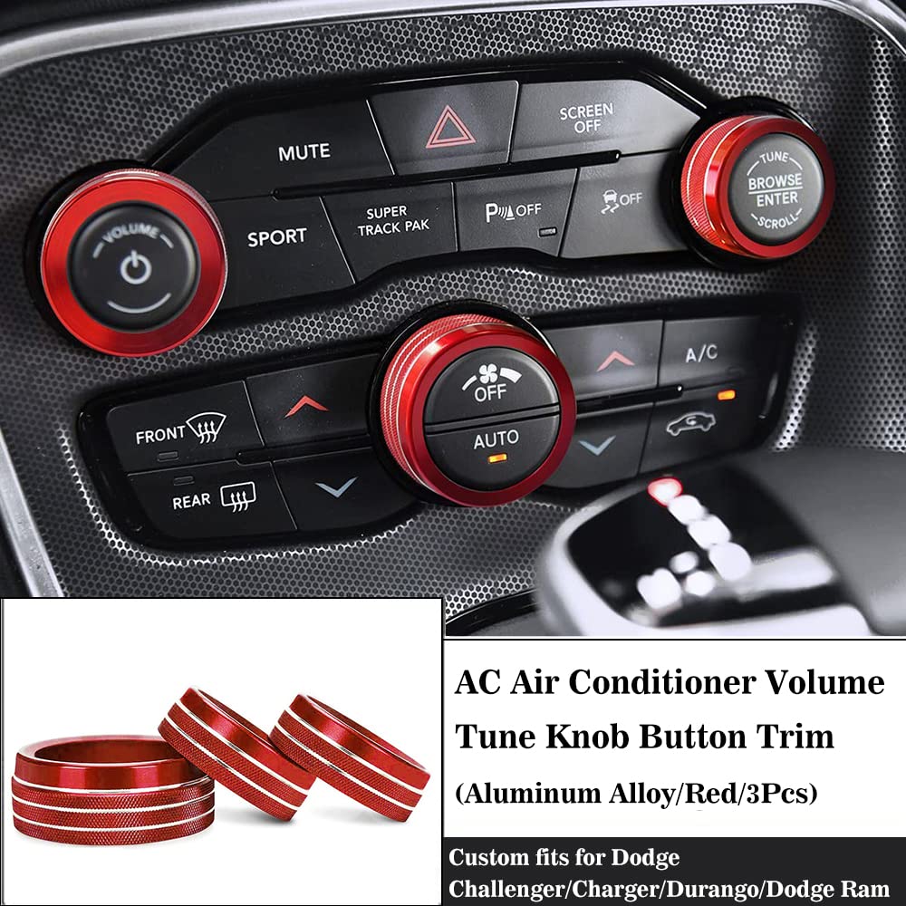 Auprite red knob cover for Charger guards AC controls from wear