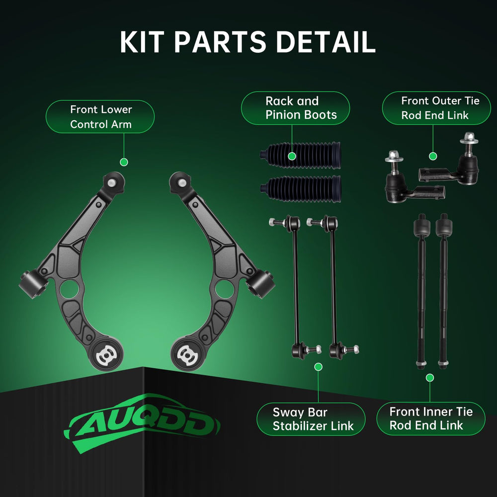 AUQDD inner tie rod end supports accurate alignment in Chrysler 200 and Dodge Dart