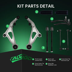 AUQDD outer tie rod end link for driver side steering accuracy and responsiveness.