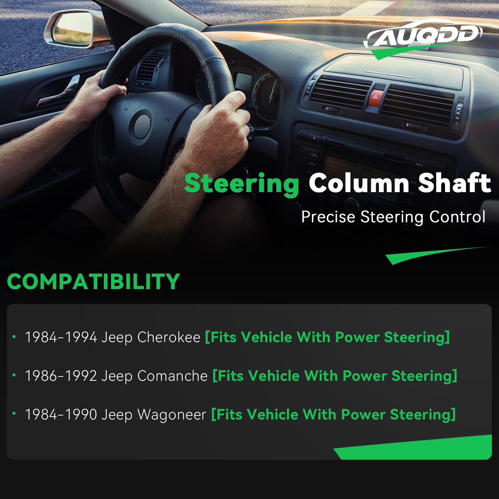 AUQDD lower shaft with U joint for Cherokee side view highlights durable construction for reliability.