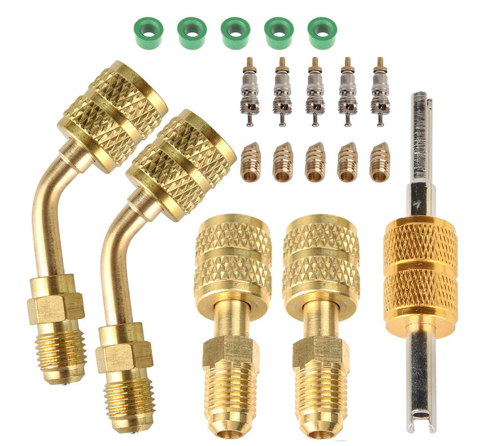 Ausfyyam R410a 45-degree mini split adapter enables quick, leak-free connections.