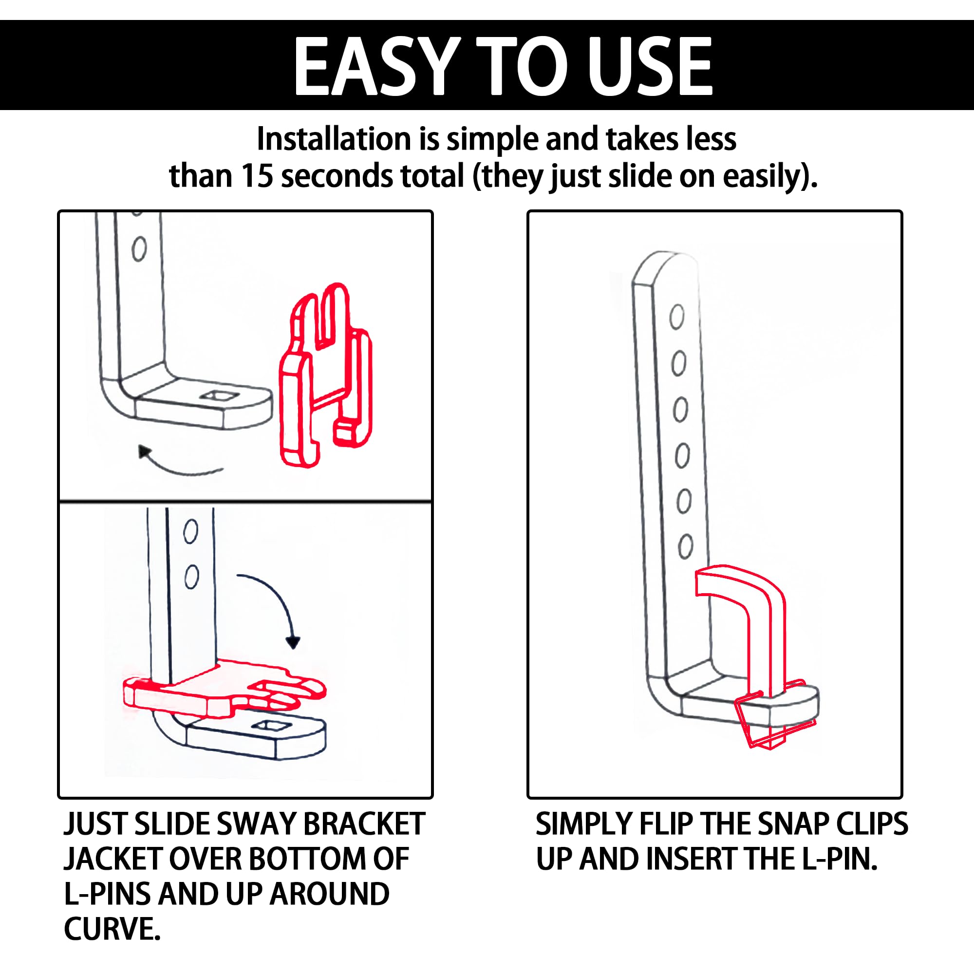 Aussio L-pins installation: easy, tool-free setup.