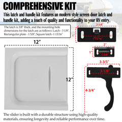 Aussio RV door slide panel 12-inch - compatible replacement for RV entry doors.