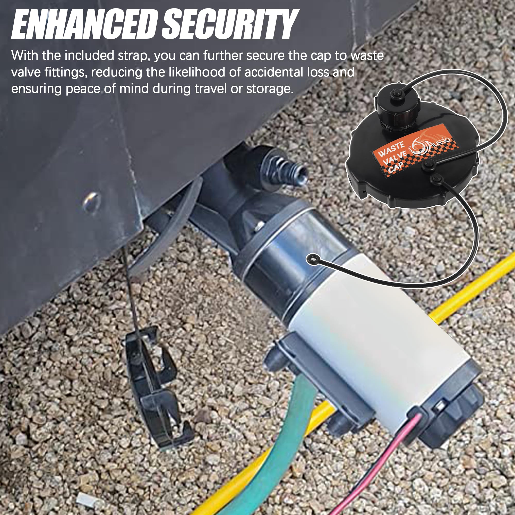 Aussio compact black RV cap set ideal for replacements.