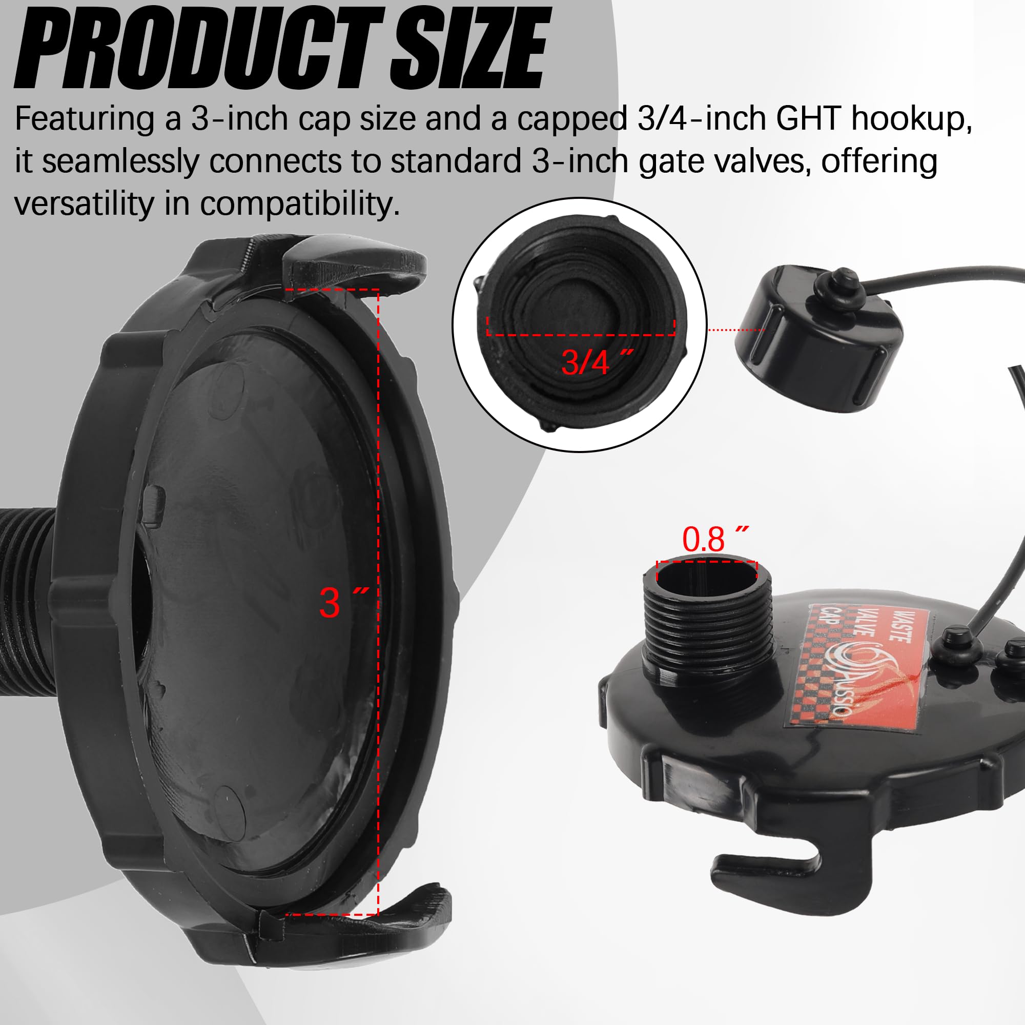 Aussio 2-pack waste cap with strap adds travel security.