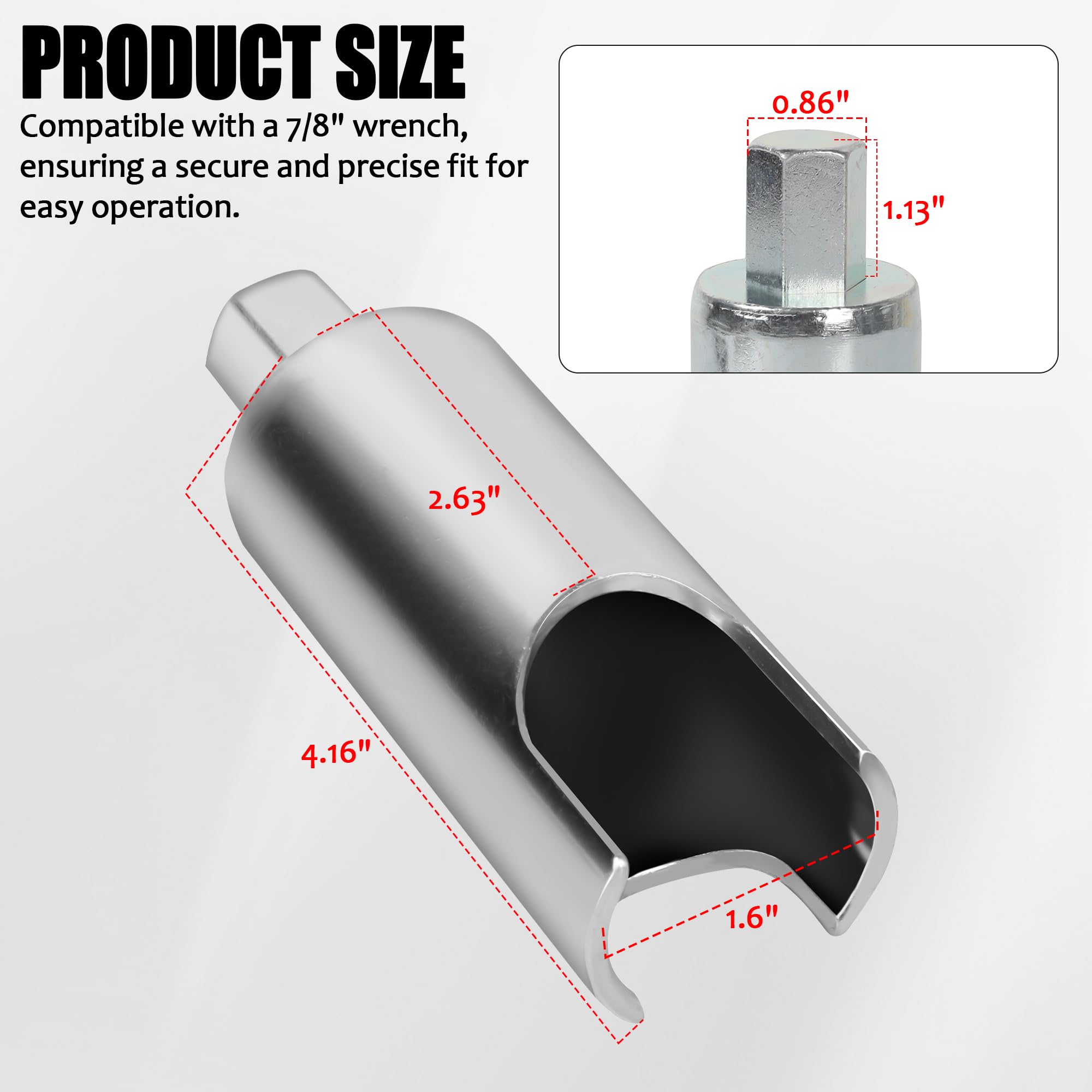 Aussio close-up of 7/8-inch wrench fit enables precise valve work