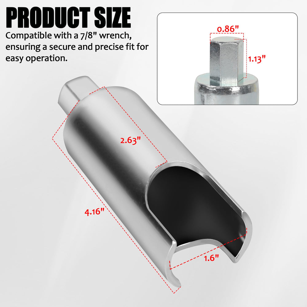 Aussio close-up of 7/8-inch wrench fit enables precise valve work
