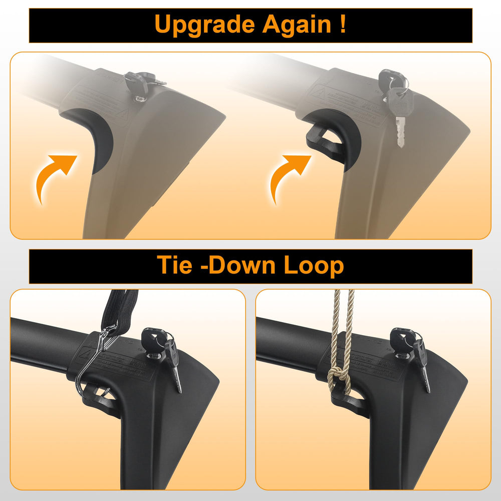 Autekcomma RAV4 cross bars lock mechanism close-up illustrating anti-theft feature