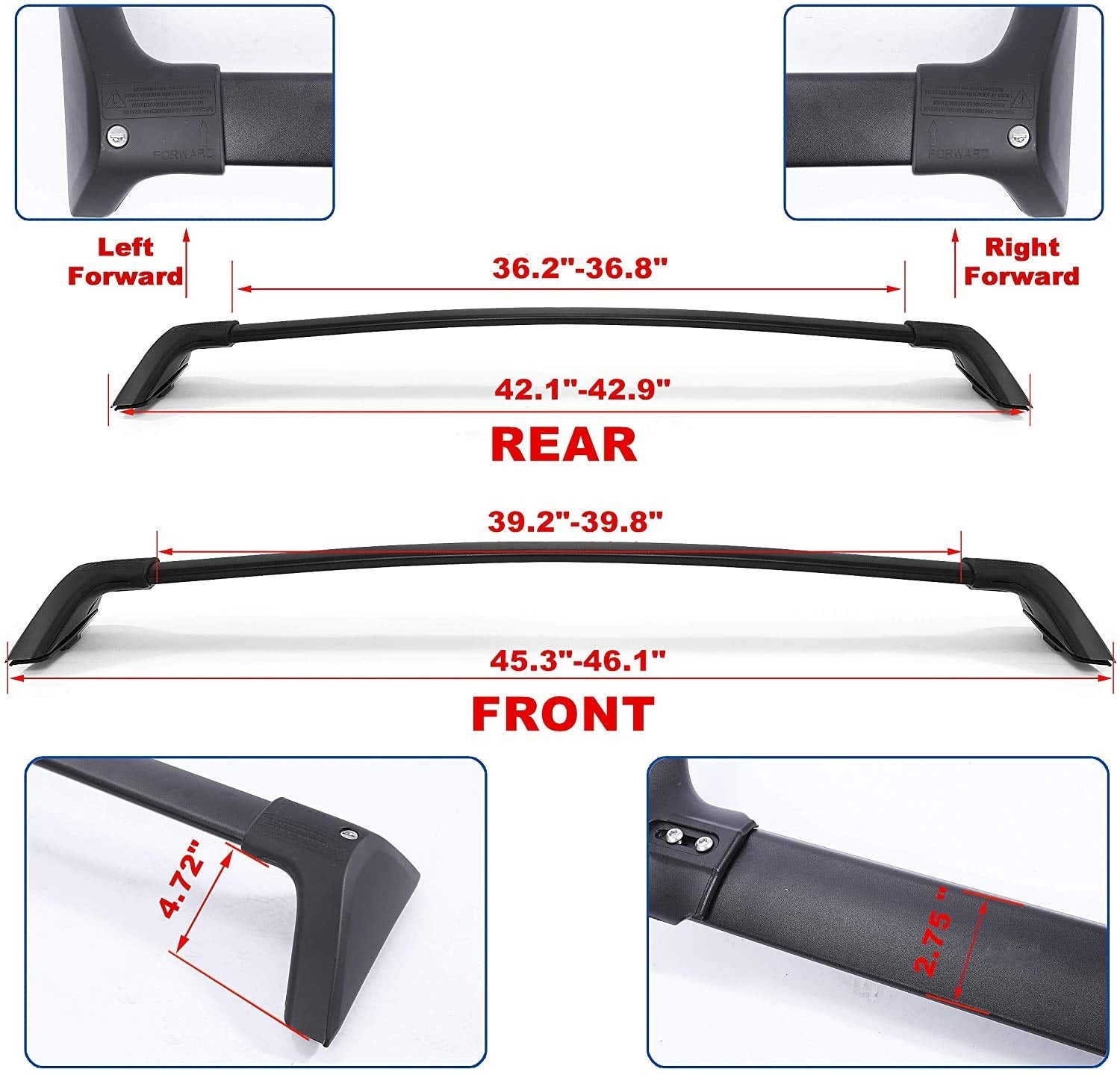 Autekcomma Rav4 crossbars packaging ready-to-use kit