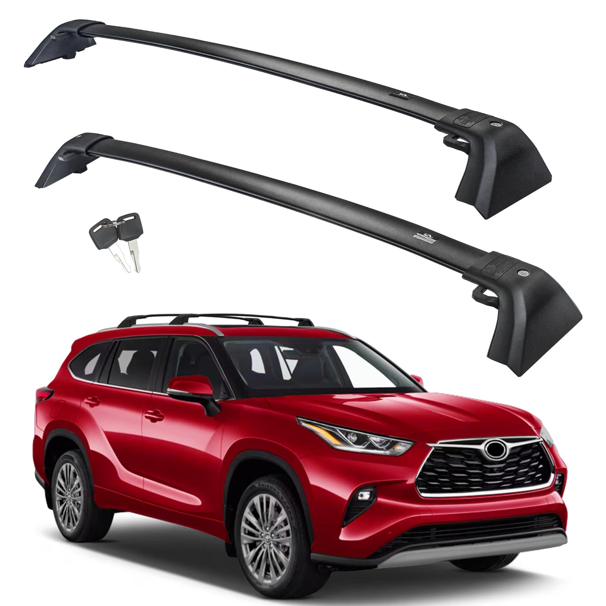Autekcomma roof rack crossbar installed on 2020-2026 Highlander for secure cargo.