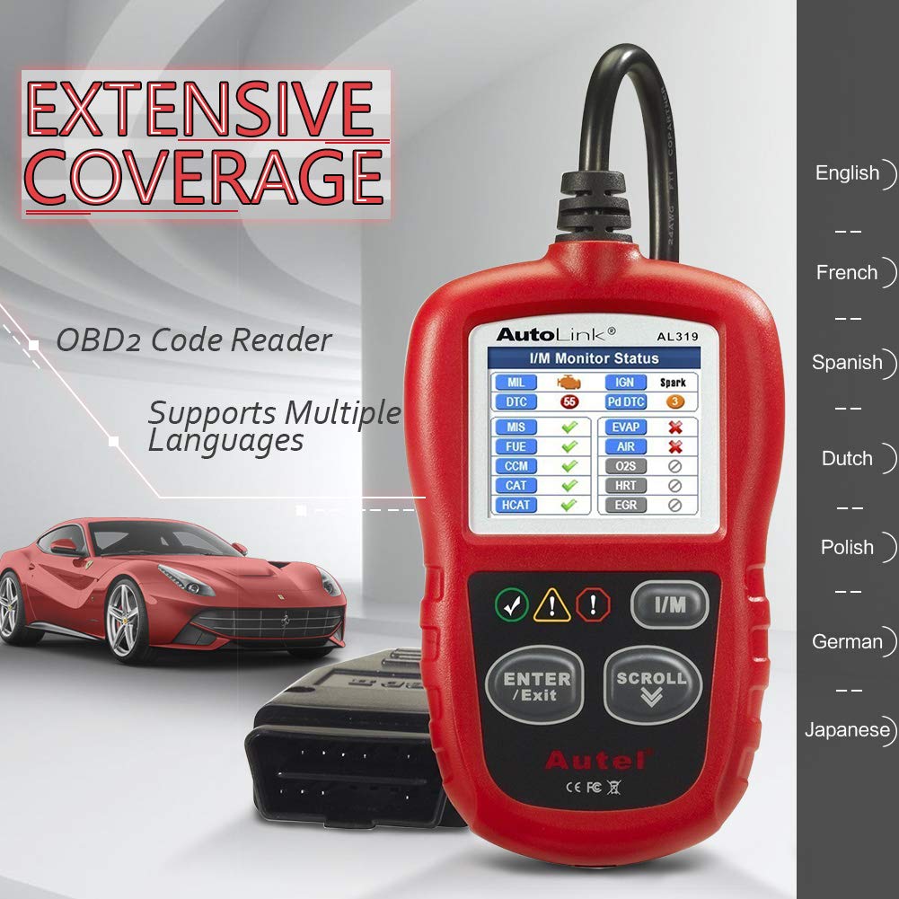 Autel AL319 handheld interface in hand for easy diagnostics
