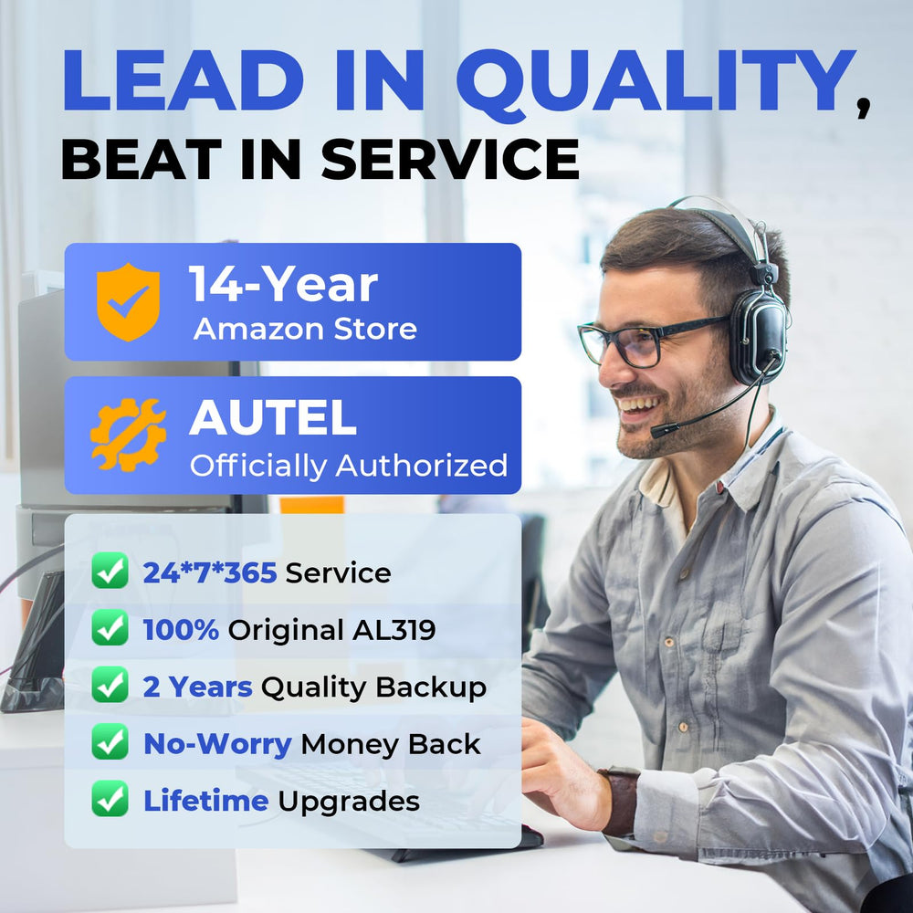 Autel AL319 warranty and support information symbol for trusted service.