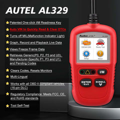 Autel AL329 LCD display illustrates live data graphing.