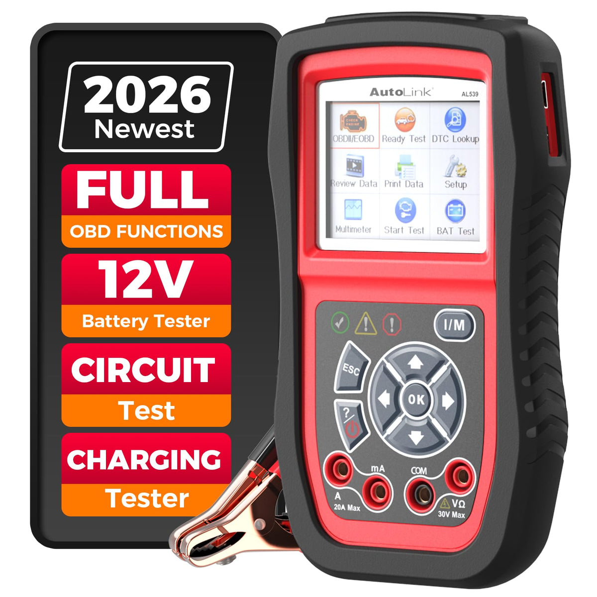 Autel AL539B scanner display with live diagnostics for quick vehicle health checks.