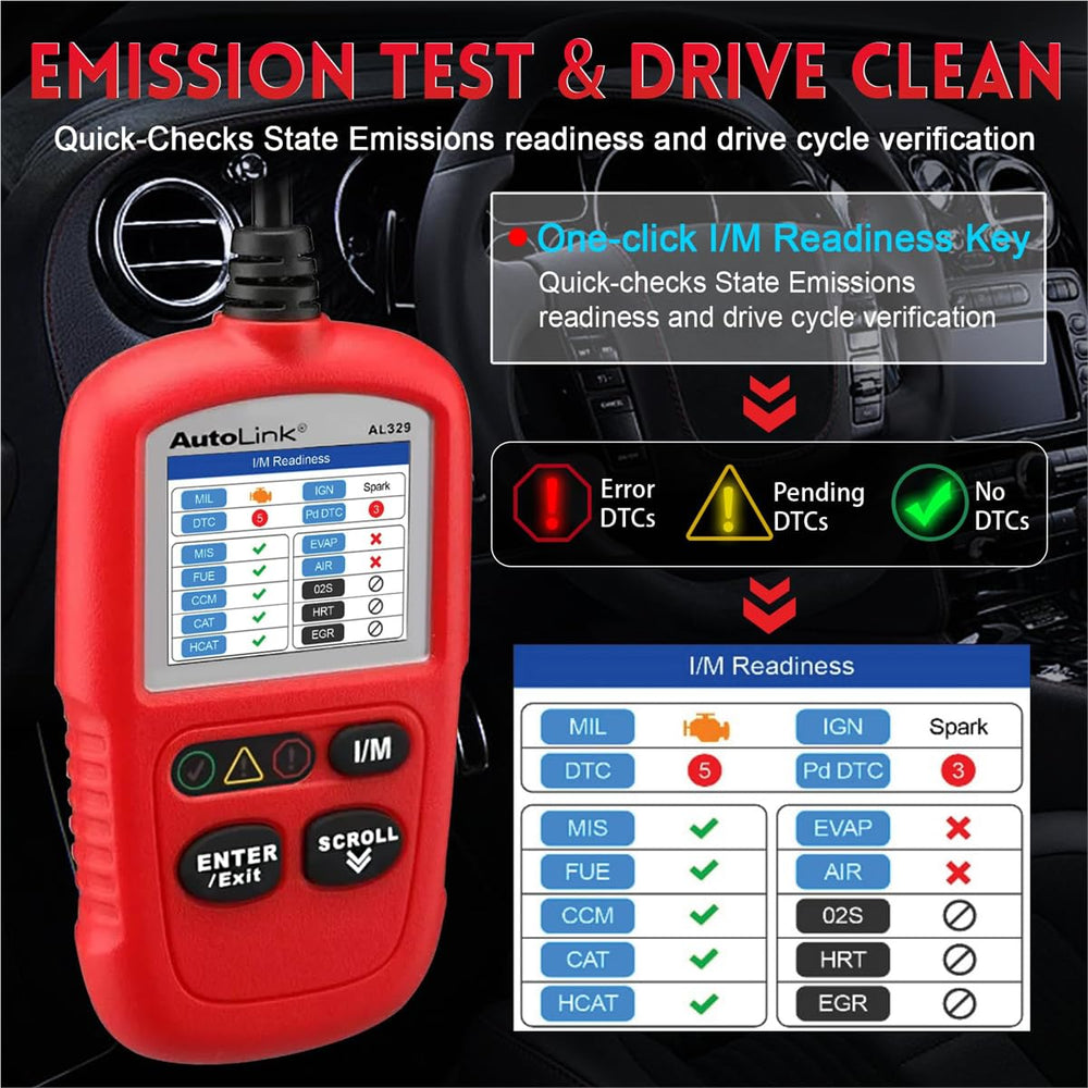 Autel Autolink AL329 reading and clearing codes for quick diagnostics
