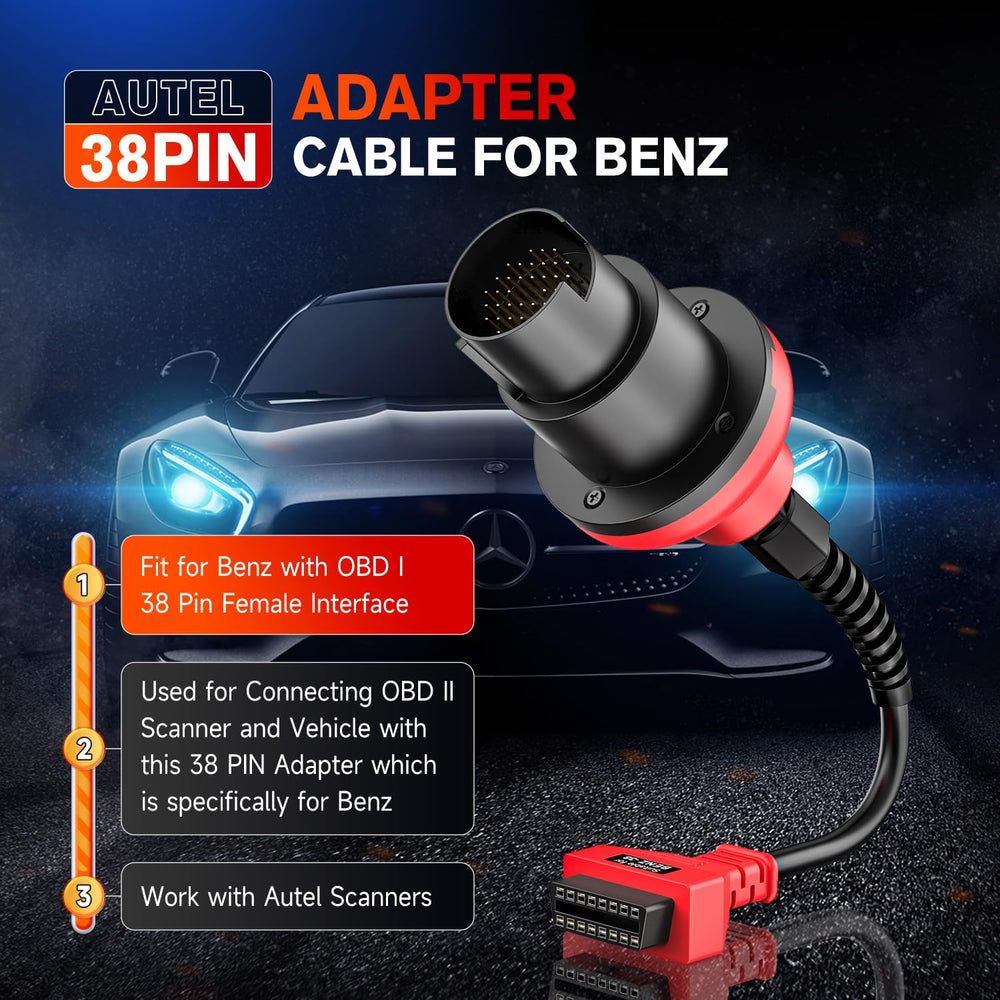 Autel original 38-pin adapter with sturdy connectors for reliability.