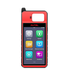 Autel Code Reader back panel shows multilingual menu and DTC definitions
