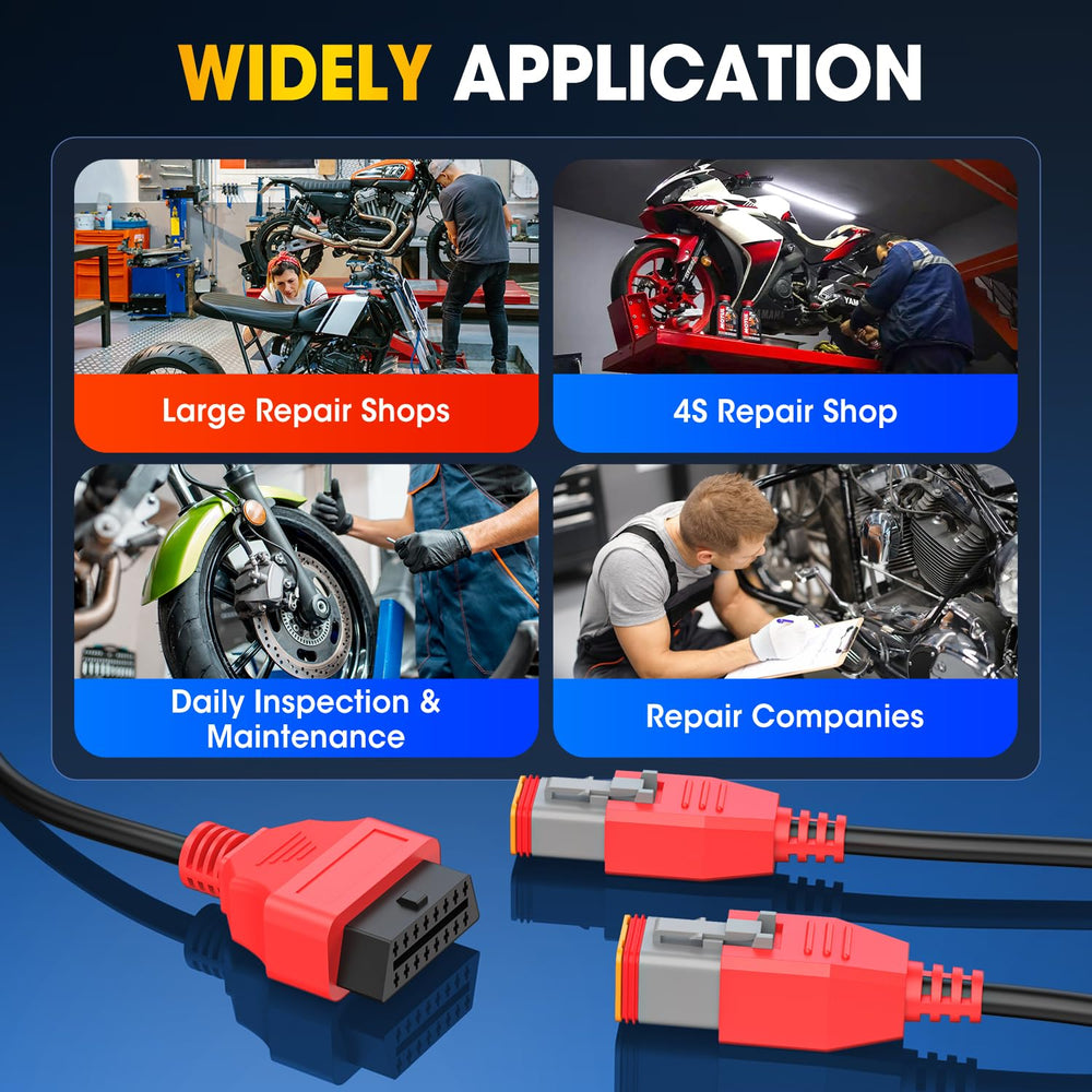 Autel Dyna 6-pin connector ready for Harley compatibility.