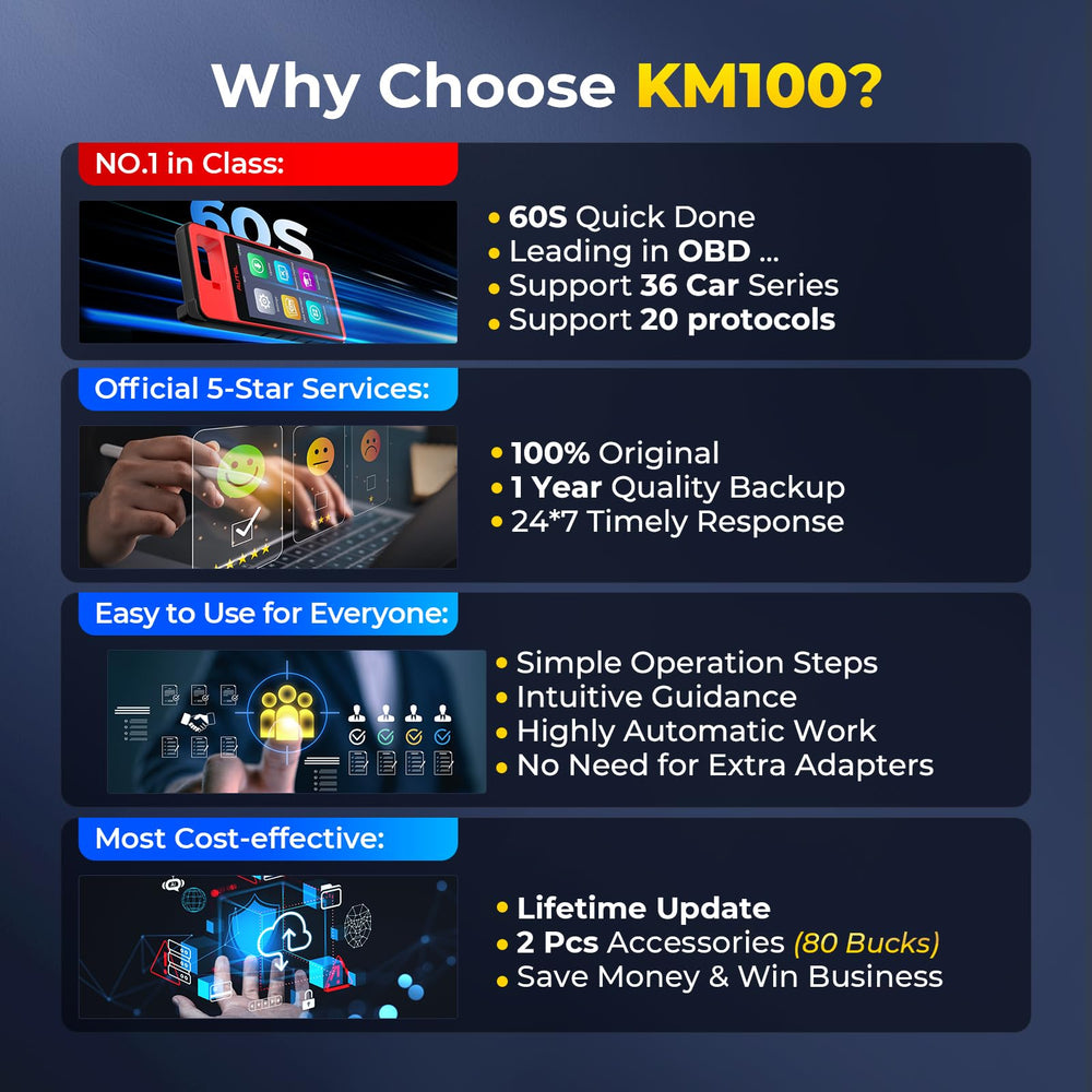 Autel KM100 covers 700+ vehicle models for versatile use