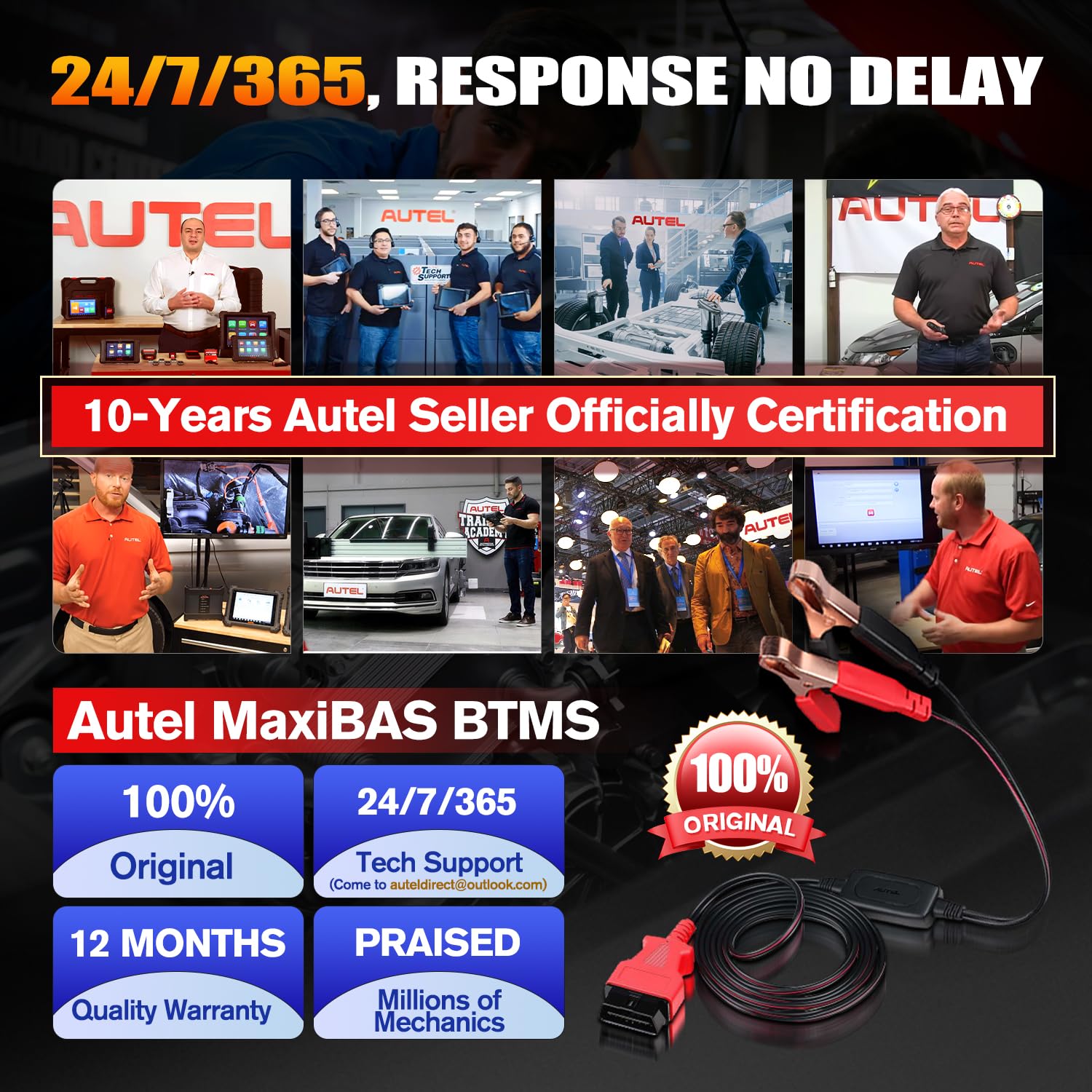Autel MaxiBAS BTMS includes 1-year warranty and support