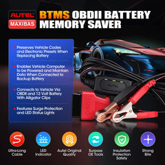 Autel MaxiBAS BTMS backup battery clips provide reliable power