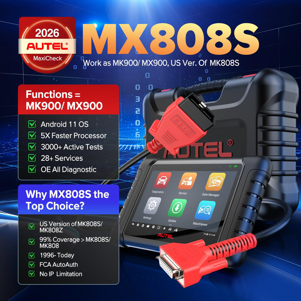Autel MX808S bidirectional control enables targeted testing of subsystems.