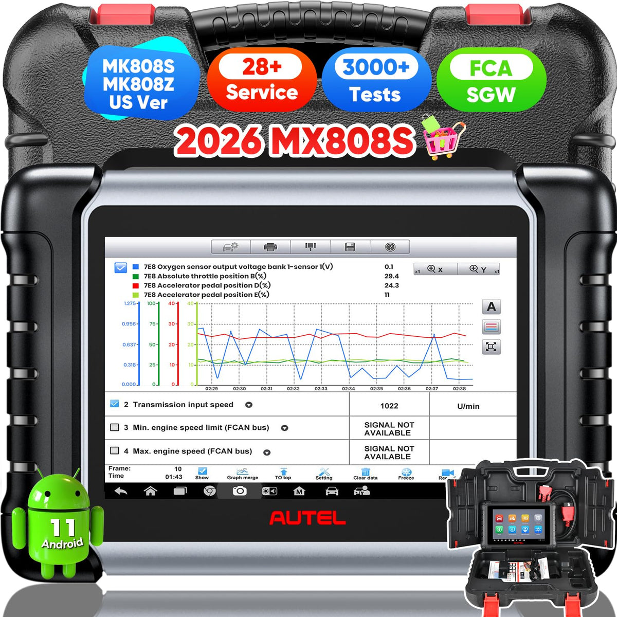 Autel MaxiCheck MX808S front angle view for quick vehicle diagnostics