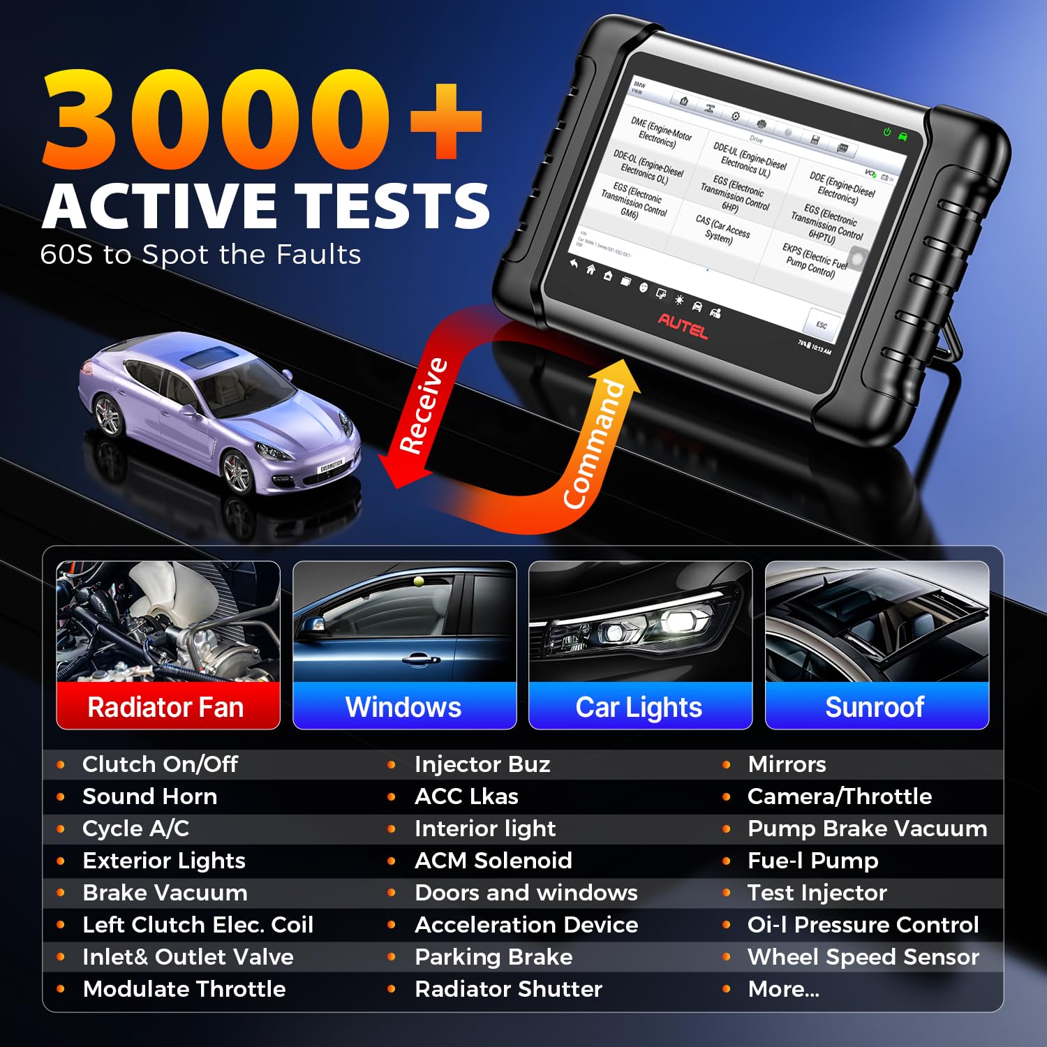 Autel MaxiCheck MX808S vehicle coverage across 150+ brands for US market