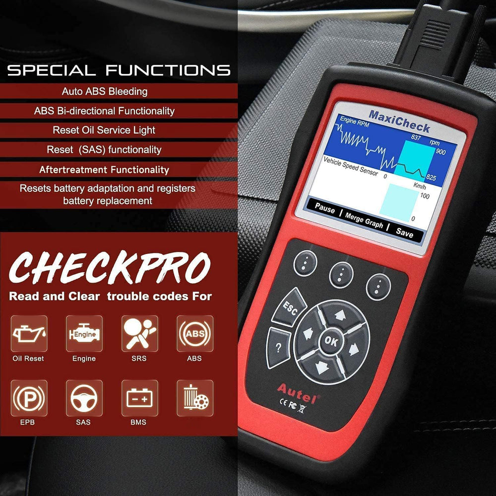 Autel MaxiCheck Pro display screen showing intuitive navigation