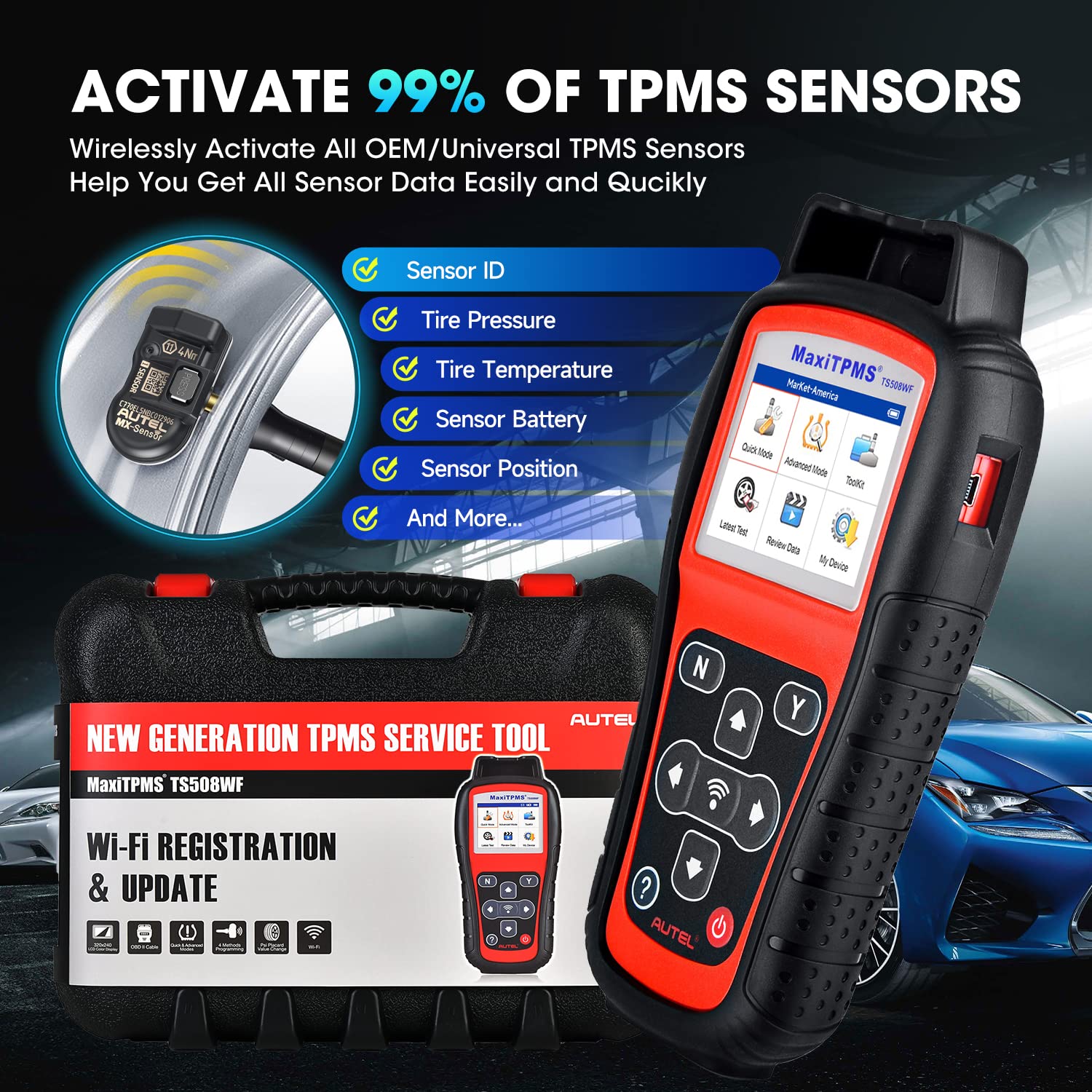 Lifetime updates banner on the TS508WF home screen