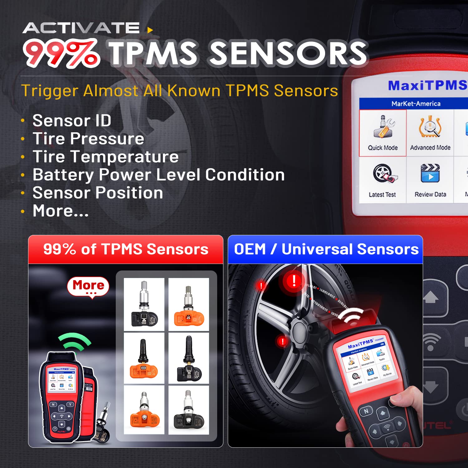 TS508WF performing TPMS diagnostic and reset tasks