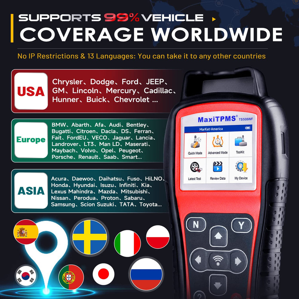 Autel TS508WF packaging and included accessories