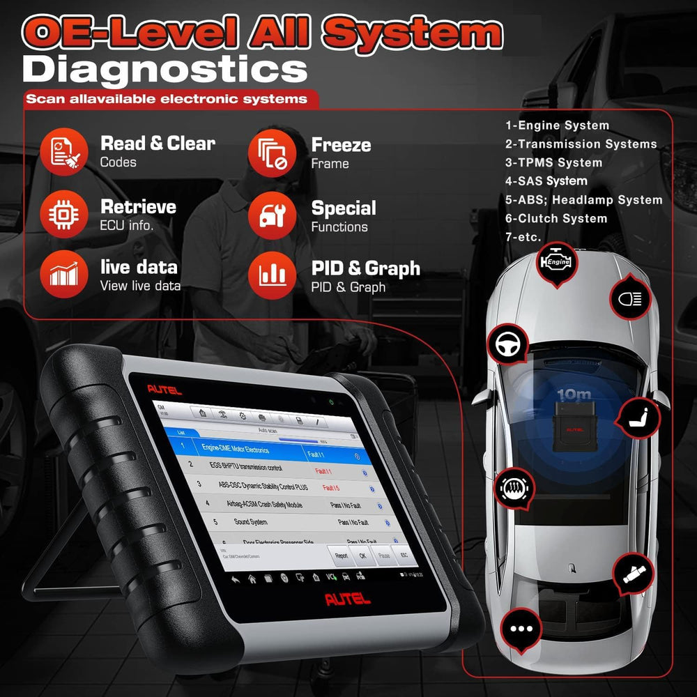 Autel MK808BT PRO endoscope MV108S helps reach hard-to-access areas.