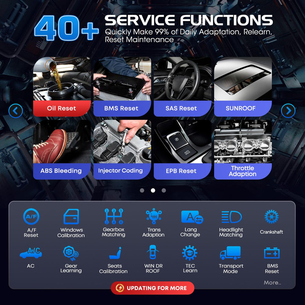 Autel MK900BT offers 40+ service functions for comprehensive maintenance