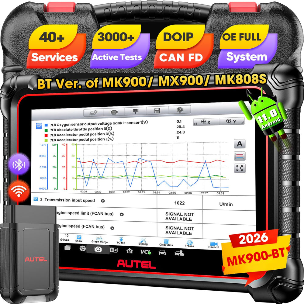 Autel MK900BT 8-inch display for quick on-site vehicle diagnostics
